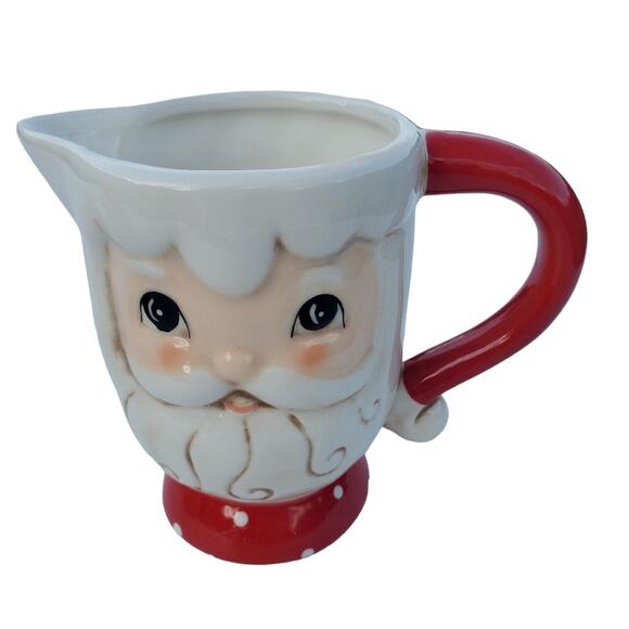 Johanna Parker Transpac Christmas Santa Creamer Sugar Set Retro Nostalgic Gift - Picture 2 of 11